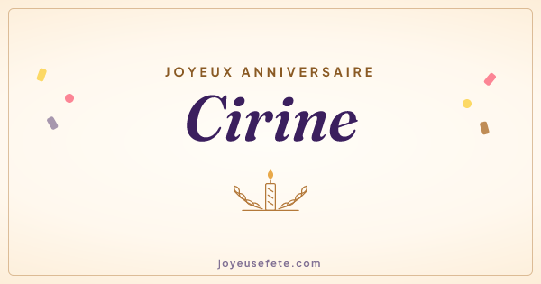 Image « Joyeux anniversaire Cirine » au format large