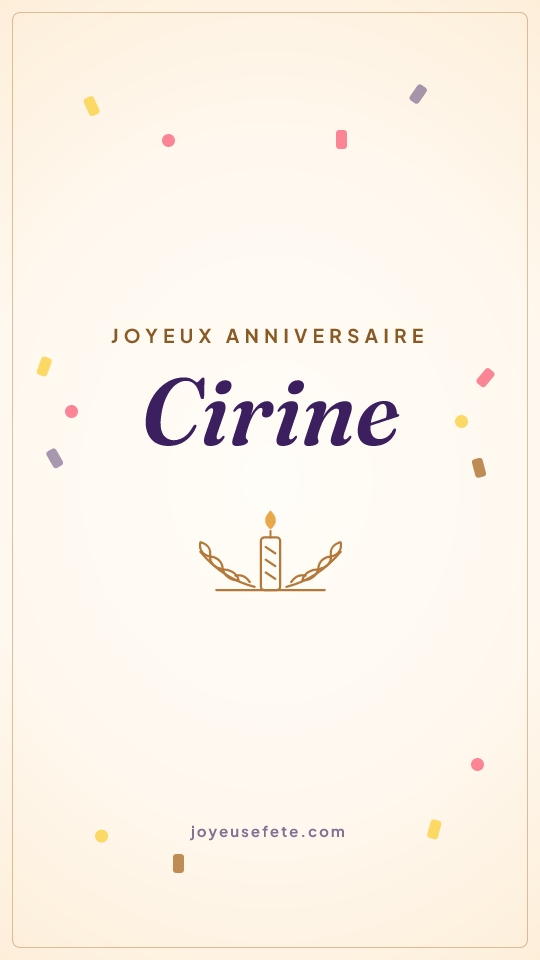 Image « Joyeux anniversaire Cirine » au format story