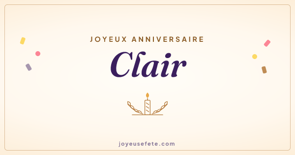 Image « Joyeux anniversaire Clair » au format large