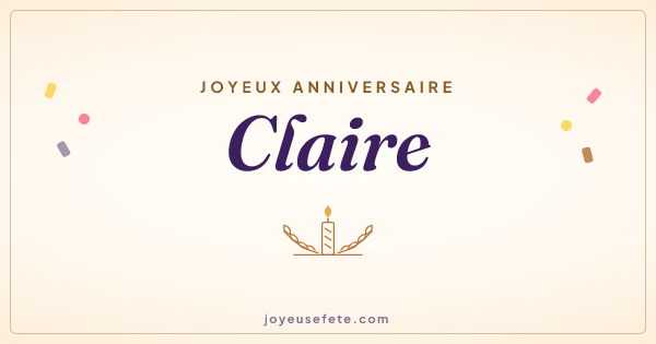 Image « Joyeux anniversaire Claire » au format large