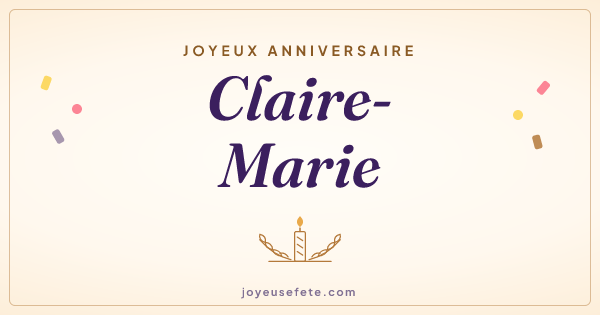 Image « Joyeux anniversaire Claire-Marie » au format large