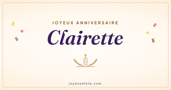 Image « Joyeux anniversaire Clairette » au format large