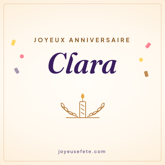 Image carrée « Joyeux anniversaire Clara » pour WhatsApp