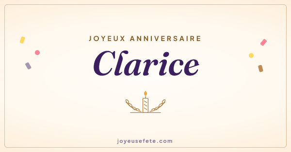 Image « Joyeux anniversaire Clarice » au format large