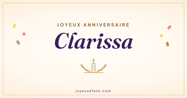Image « Joyeux anniversaire Clarissa » au format large