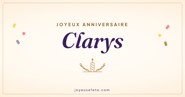 Image « Joyeux anniversaire Clarys » au format large
