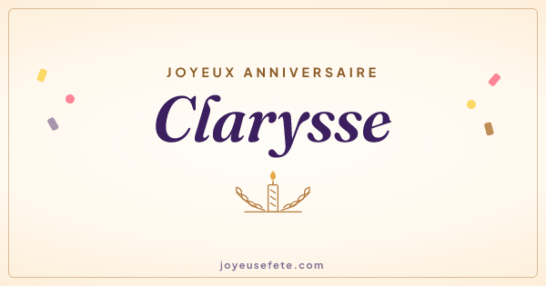 Image « Joyeux anniversaire Clarysse » au format large