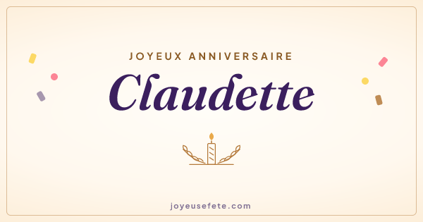 Image « Joyeux anniversaire Claudette » au format large