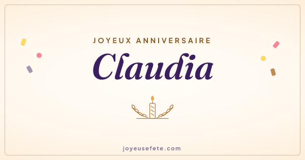 Image « Joyeux anniversaire Claudia » au format large