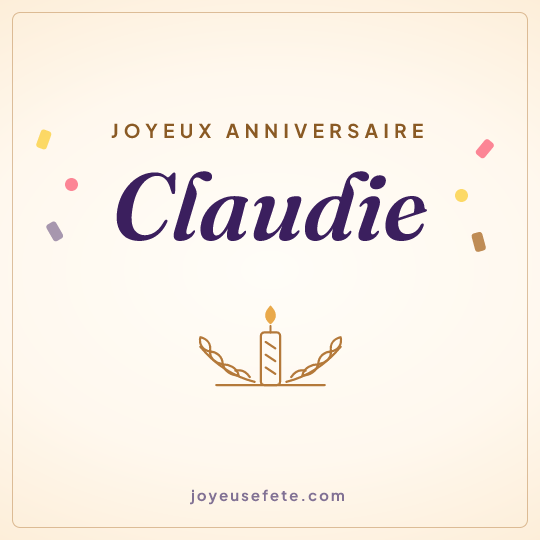 Image carrée « Joyeux anniversaire Claudie » pour WhatsApp