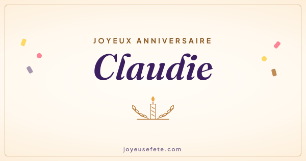 Image « Joyeux anniversaire Claudie » au format large