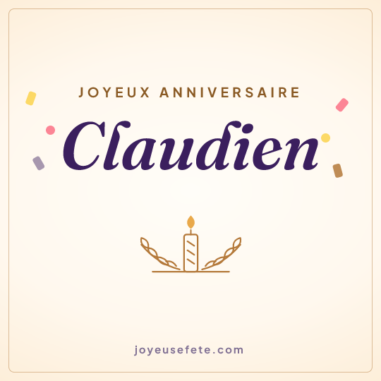Image carrée « Joyeux anniversaire Claudien » pour WhatsApp