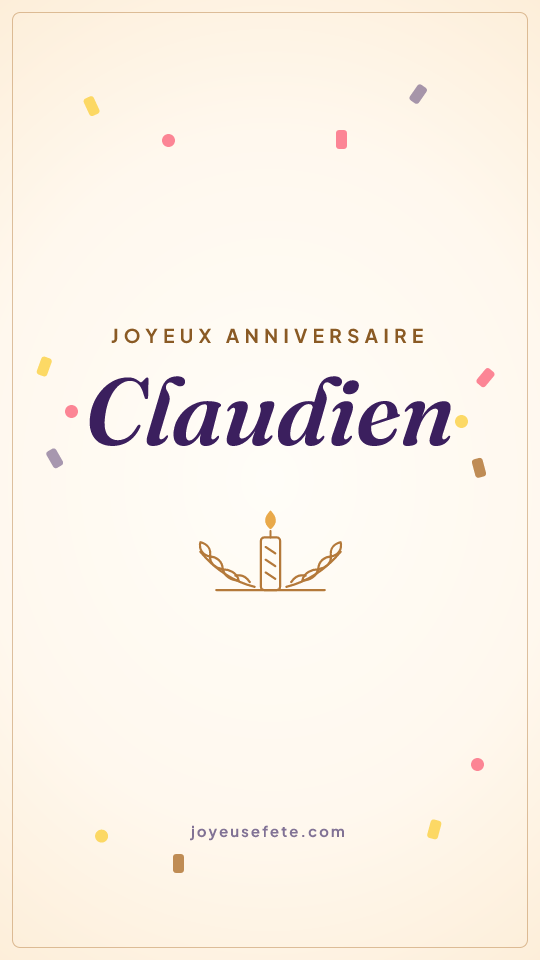 Image « Joyeux anniversaire Claudien » au format story
