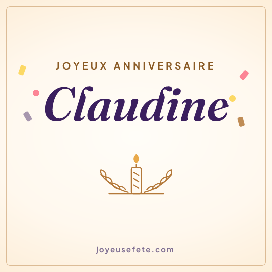 Image carrée « Joyeux anniversaire Claudine » pour WhatsApp
