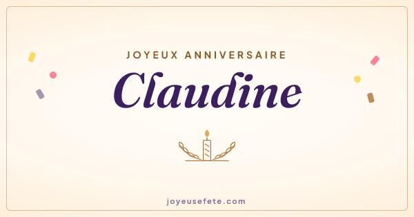 Image « Joyeux anniversaire Claudine » au format large