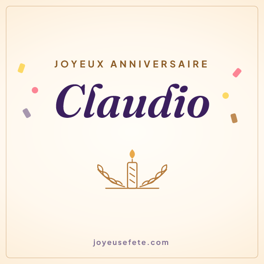 Image carrée « Joyeux anniversaire Claudio » pour WhatsApp