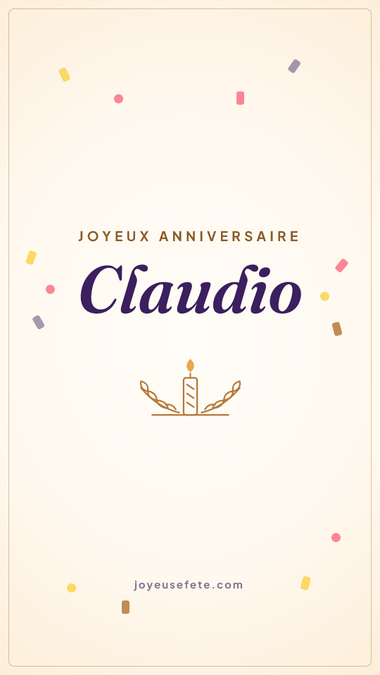 Image « Joyeux anniversaire Claudio » au format story