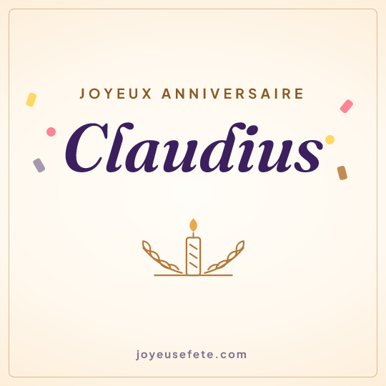 Image carrée « Joyeux anniversaire Claudius » pour WhatsApp