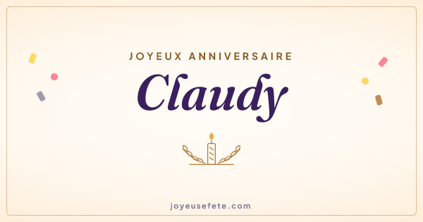 Image « Joyeux anniversaire Claudy » au format large