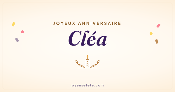 Image « Joyeux anniversaire Cléa » au format large