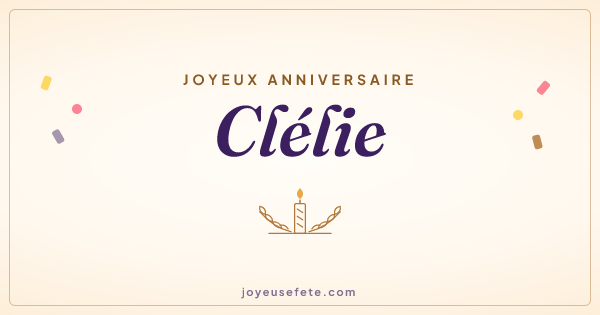 Image « Joyeux anniversaire Clélie » au format large