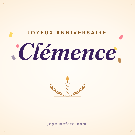 Image carrée « Joyeux anniversaire Clémence » pour WhatsApp