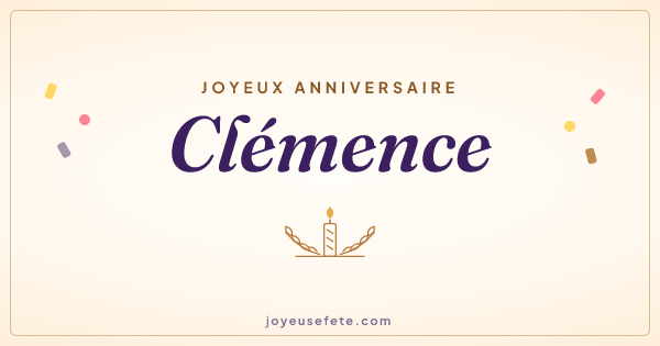 Image « Joyeux anniversaire Clémence » au format large