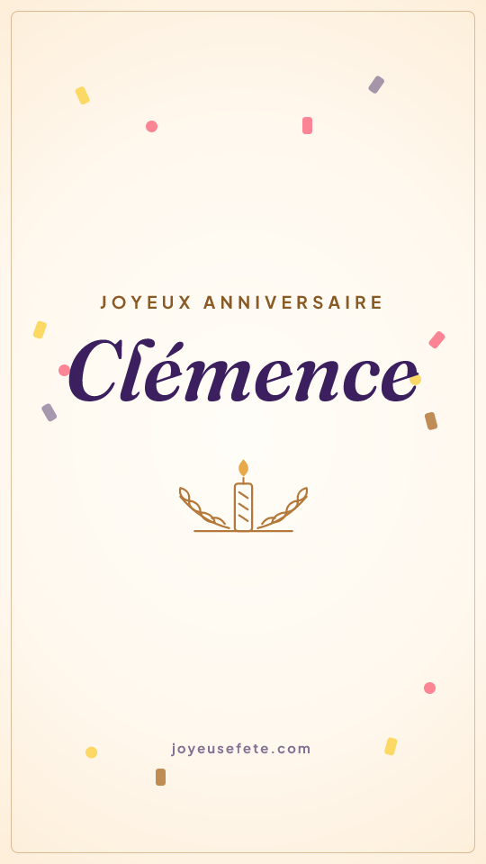 Image « Joyeux anniversaire Clémence » au format story
