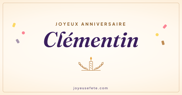 Image « Joyeux anniversaire Clémentin » au format large