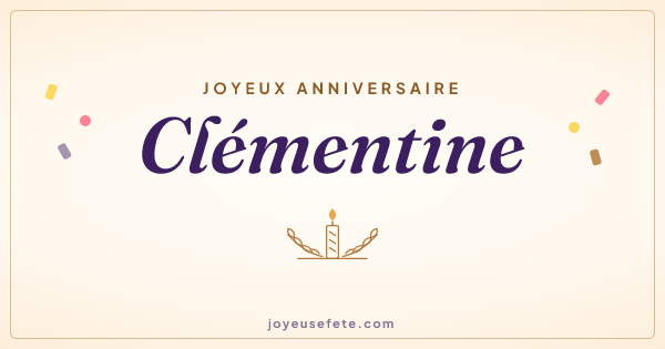 Image « Joyeux anniversaire Clémentine » au format large