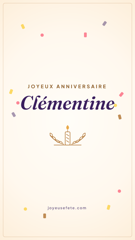 Image « Joyeux anniversaire Clémentine » au format story