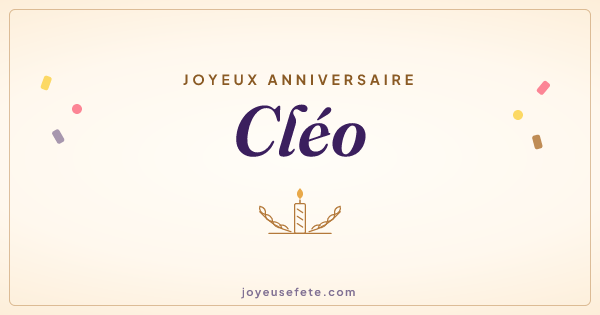 Image « Joyeux anniversaire Cléo » au format large