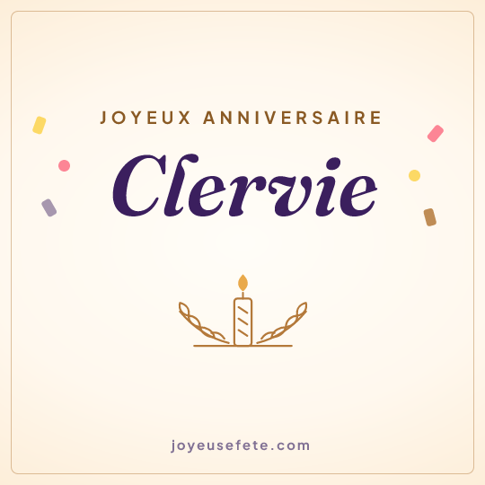 Image carrée « Joyeux anniversaire Clervie » pour WhatsApp