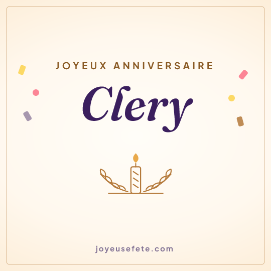 Image carrée « Joyeux anniversaire Clery » pour WhatsApp