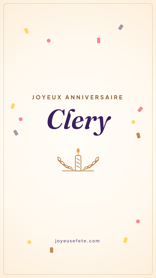 Image « Joyeux anniversaire Clery » au format story