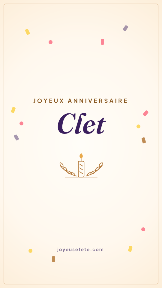 Image « Joyeux anniversaire Clet » au format story
