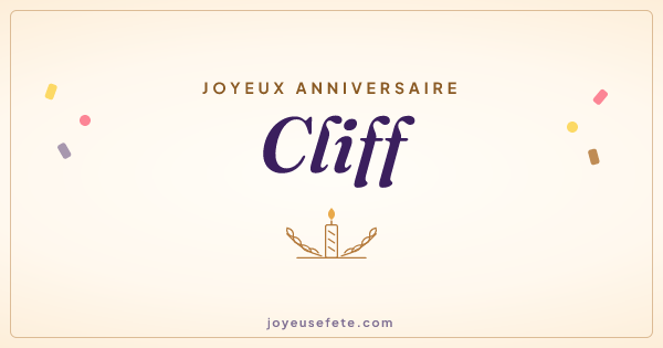 Image « Joyeux anniversaire Cliff » au format large