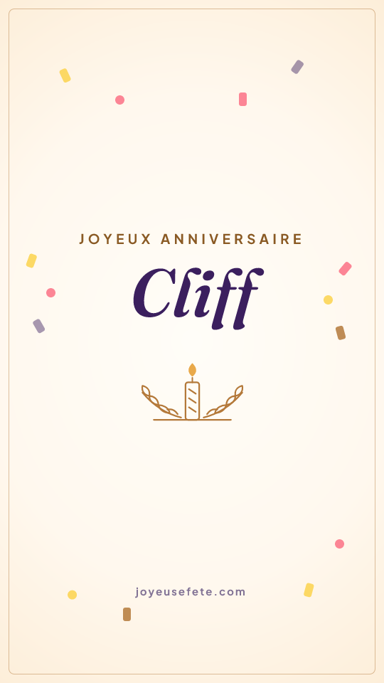Image « Joyeux anniversaire Cliff » au format story