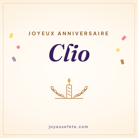 Image carrée « Joyeux anniversaire Clio » pour WhatsApp