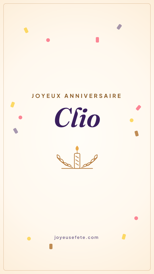 Image « Joyeux anniversaire Clio » au format story