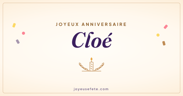 Image « Joyeux anniversaire Cloé » au format large