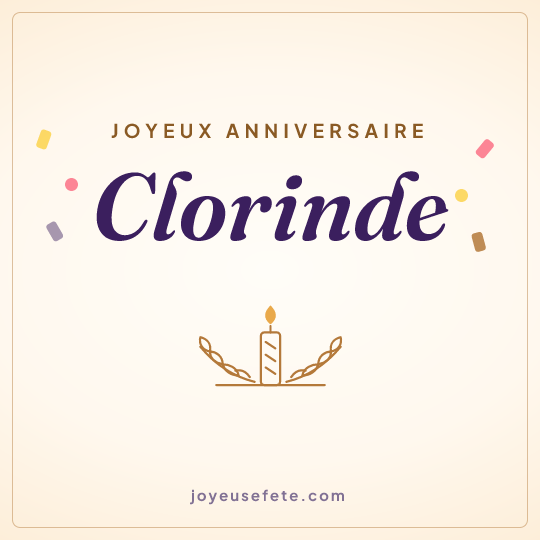 Image carrée « Joyeux anniversaire Clorinde » pour WhatsApp