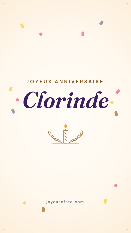 Image « Joyeux anniversaire Clorinde » au format story