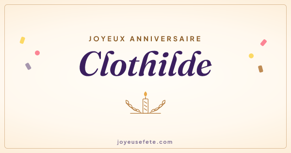 Image « Joyeux anniversaire Clothilde » au format large