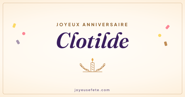 Image « Joyeux anniversaire Clotilde » au format large
