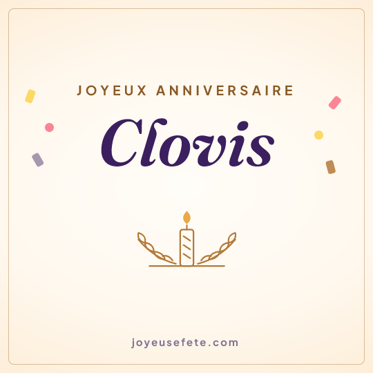 Image carrée « Joyeux anniversaire Clovis » pour WhatsApp