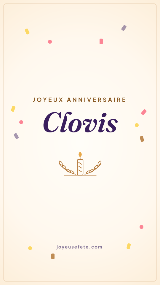 Image « Joyeux anniversaire Clovis » au format story