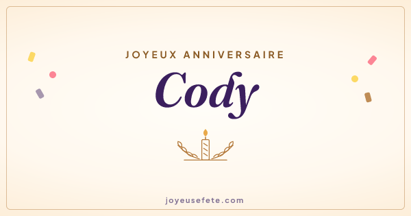 Image « Joyeux anniversaire Cody » au format large