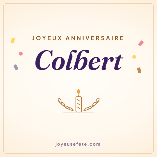 Image carrée « Joyeux anniversaire Colbert » pour WhatsApp