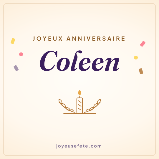 Image carrée « Joyeux anniversaire Coleen » pour WhatsApp